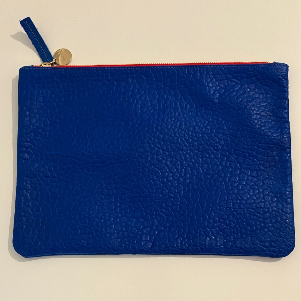 Clare V Blue Textured Clutch